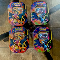 $37 Per Tin ✅Pokemon TCG: Mega Charizard X Ex Tin New/Factory Sealed X4 - Image 1