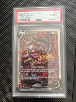 2022 Pokemon SWSH FA/Giratina V Lost Origin #186 PSA 10 GEM MINT Shinji Kanda - Image 1