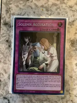 YuGiOh Solemn Accusation Secret Rare 1st Edition BLZD-EN079 Blazing Dominion ENG - Image 1