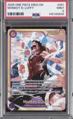 One Piece Monkey D. Luffy EB02 #061 PSA 9 Mint - Image 1
