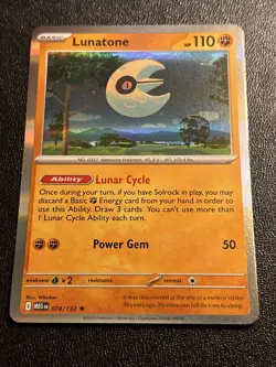 Lunatone 074/132 NM Holo Rare Mega Evolutions Pokemon Card! - Image 1