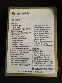 MTG 1998 World Championship Deck Brian Selden Complete - Cards NM - Image 4