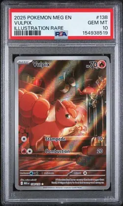 Pokemon Vulpix TCG Mega Evolution Card 138/132 Mint Condition PSA 10 - Image 1