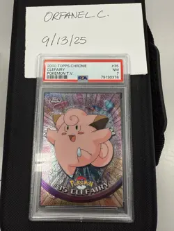 Clefairy Topps Chrome Pokemon TV Animation Edition PSA 8 2000 - Image 1
