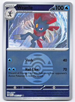 Pokemon TCG Weavile 045/217 Dusk Ball Reverse Holo Ascended Heroes NM - Image 1