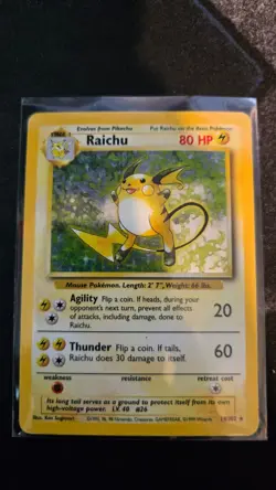 Pokemon TCG 1x Raichu - Holo - Base Set - 14/102 MP - Image 1