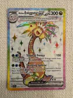 Pokemon TCG Alolan Exeggutor ex Ultra Rare Card 225/191 Surging Sparks NM - Image 1