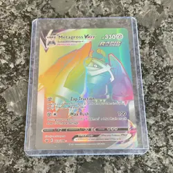 Pokemon Metagross VMAX Secret Rare Full Art Holo Chilling Reign 208/198 330 HP - Image 1