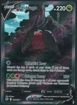 Regidrago V 184/195 Alternate Full Art Pokemon SWSH Silver Tempest Near Mint - Image 1