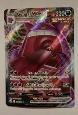 Pokemon TCG - Gengar VMAX 157/264 Swsh08: Fusion Strike Holo NM - Image 1