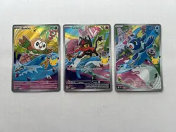 Pokemon First Partner Illustration Series 1 Alolan Alola Starters Promo Set NM - Image 1