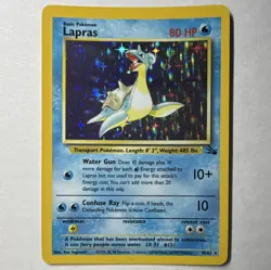 Pokemon TCG Lapras Fossil Holo Rare Unlimited 10/62 80 HP 1999 English WOTC - Image 1