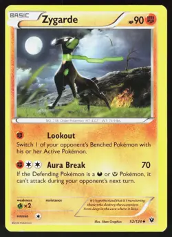 Zygarde 52/124 Uncommon Fates Collide Pokemon LP - Image 1