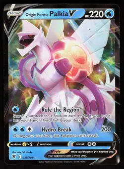 Origin Forme Palkia V 039/189 Holo V Rare Astral Radiance Pokemon Holo NM - Image 1
