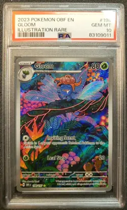 2023 Pokemon Obsidian Flames Gloom Illustration Rare IR #198 Gem Mint PSA 10 - Image 1