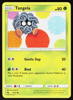 Tangela 1/214 Common Lost Thunder Pokemon LP - Image 1
