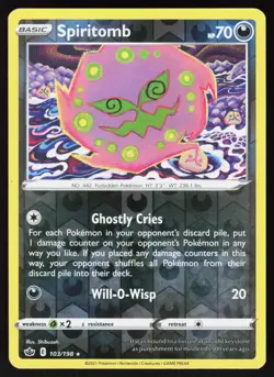 Spiritomb 103/198 Rare Chilling Reign Pokemon Reverse Holo LP - Image 1