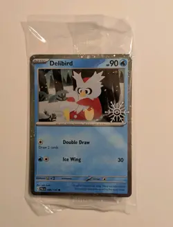 Delibird 046/193 Pokemon Holiday Calendar 2025 Snowflake Stamp SEALED w SWIRL ❄ - Image 1