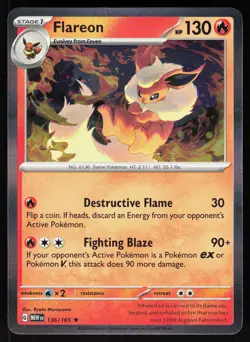 Flareon 136/165 Rare 151 Pokemon Holo NM - Image 1