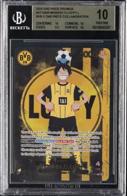 2025 ONE PIECE PROMOS BVB X ONE PIECE COLLABORATION MONKEY D. LUFFY BGS 10 - Image 1
