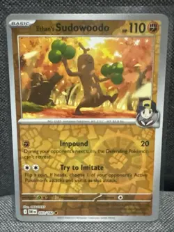 Pokemon Trading Cards Destined Rivals Reverse Holo Ethan's Sudowoodo 93/182 - Image 1