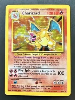 1999 Charizard Pokemon Card from Base Set (4/102) - Image 1