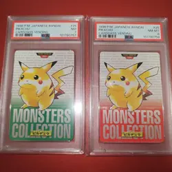 PSA 7 8 Pikachu 025 Green Red Back Seq Set Pokemon Bandai Carddass Vending 1996 - Image 1