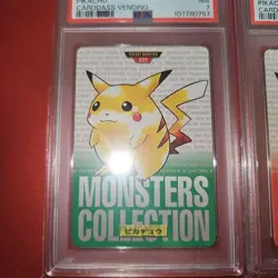 PSA 7 8 Pikachu 025 Green Red Back Seq Set Pokemon Bandai Carddass Vending 1996 - Image 2