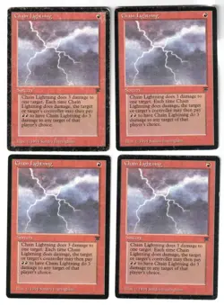 Chain Lightning x4 playset. Legends, magic the gathering cards - Image 1