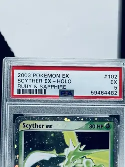 Pokemon Scyther EX Ruby & Sapphire 2003 102/109 Holo PSA 5 - Image 2