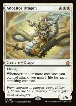 NM-Mint, English MTG Regular Ancestor Dragon Foundations Magic the Gathering - Image 1