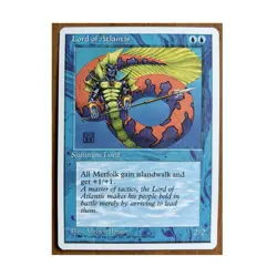 Lord of Atlantis MTG Revised Blue Merfolk Lord Old School LP - Image 1