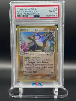 @006 Pokemon EX Blastoise Rev.Foil Crystal Guardians #2 NM-MT 8 - Image 1