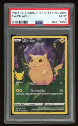 2021 Pokemon Celebrations #005 Full Art Pikachu PSA 9 MINT - Image 1