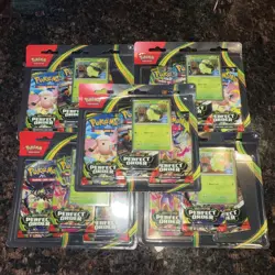POKEMON TCG (LOT OF 5) ME03 Perfect Order 3 Pack Blister Chikorita Sealed New - Image 1