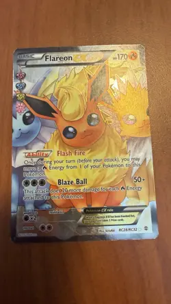 Pokemon Flareon EX Full Art Holo Ultra Rare RC28/RC32 Generations - Image 2