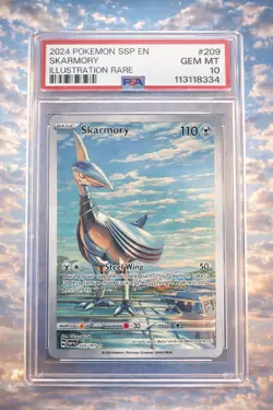 2024 Skarmory Illustration Rare Surging Sparks #209 PSA 10 GEM Pokemon English - Image 1
