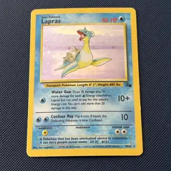 Pokemon TCG Lapras Fossil 10/62 Holo Rare Unlimited WOTC MP Condition - Image 1