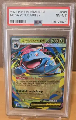 2025 POKEMON MEG EN-MEGA EVOLUTION #003 MEGA VENUSAUR EX PSA 8 - Image 1