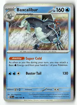 Baxcalibur 060/193 Rare Paldea Evolved Pokemon Holo Near Mint - Image 1