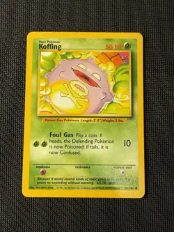 Koffing 51/102 - Pokemon Base Set Unlimited (3) - Image 1