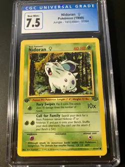 CGC 7.5 nidoran 1st edition jungle Pokemon - Image 1