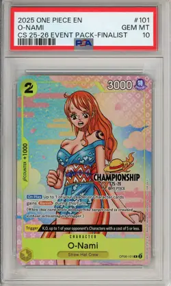 One Piece Graded: O-Nami OP06-101 Championship 25-26 Event Pack- Finalist PSA 10 - Image 1