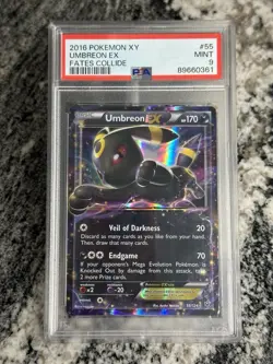 Pokemon TCG: Umbreon EX 55/124 XY Fates Collide Holo PSA 9 - Image 1