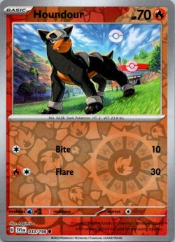 Houndour 033/198 Reverse Holo Common Pokemon TCG Scarlet & Violet Base Set - Image 1