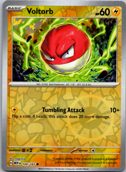 2023 Pokemon 151 Voltorb 100/165 Reverse Holo - Image 1