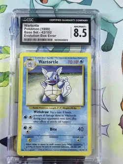 Pokemon Tcg Base Set Wartortle 42/102 Evolution Box Error Clean Cgc 8.5 - Image 1