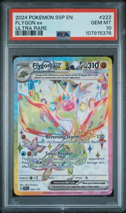 2024 POKEMON SSP EN-SURGING SPARKS #222 FLYGON EX ULTRA RARE PSA 10 - Image 1