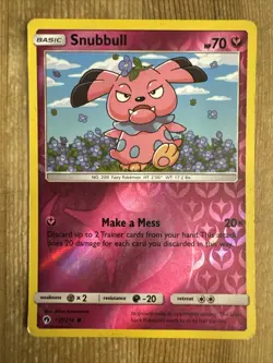 Snubbull Lost Thunder 137/214 Reverse Holo Pokemon Card HP - Image 1