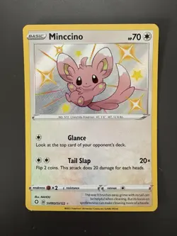 Minccino SV093/SV122 Shiny Holo Rare Shining Fates Pokemon TCG - Image 1